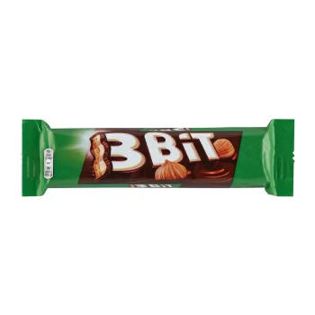 3 BIT Chocolate Covered Biscuit Bar Filled with Hazelnut Cream 46g / 1.6oz