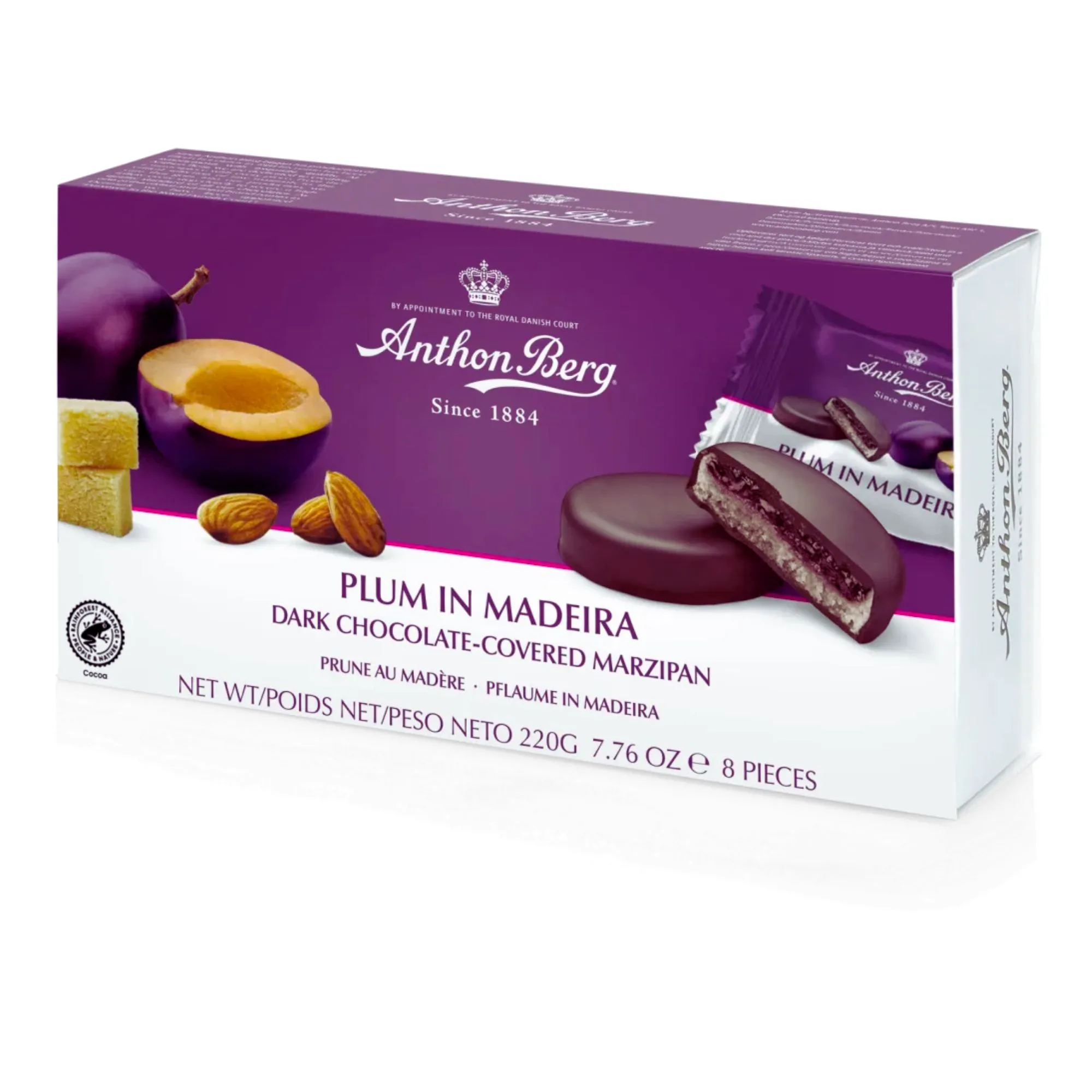 Anthon Berg Chocolate Covered Marzipan Dessert Plum in Madeira Flavor 220g / 8oz