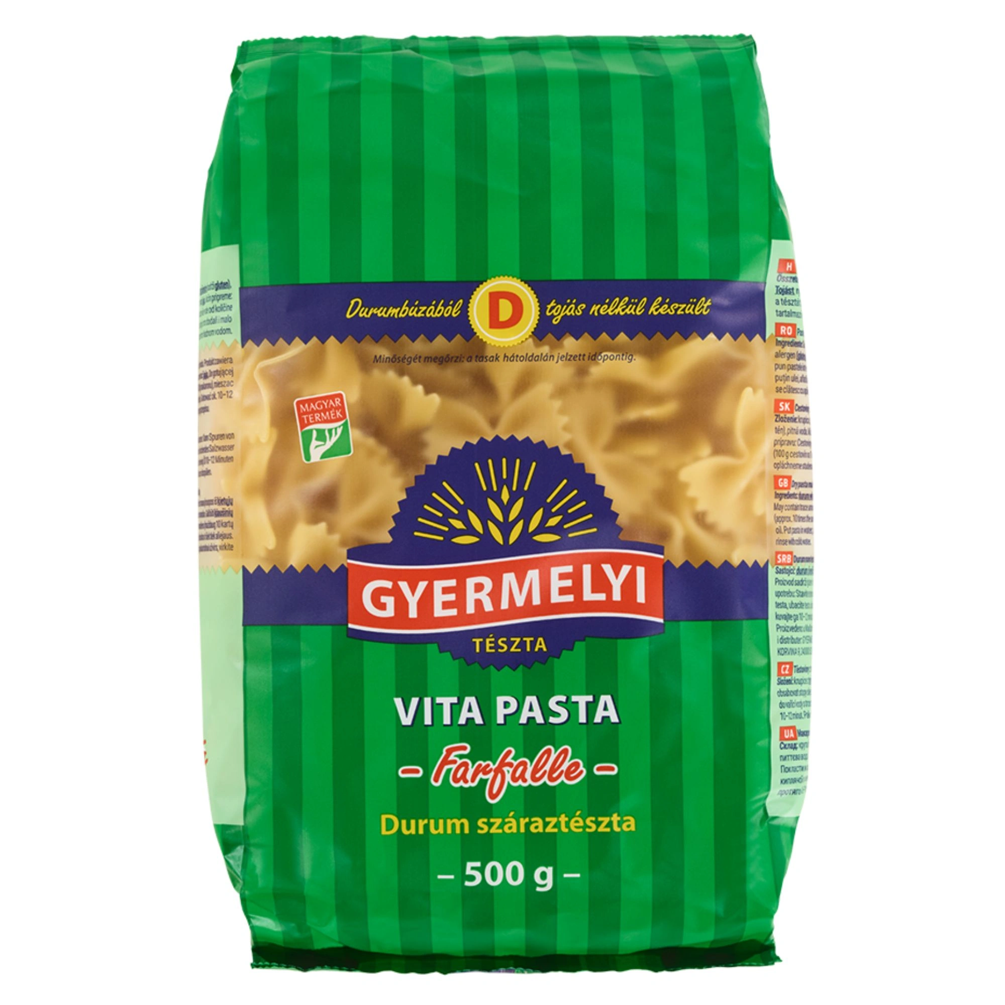 Gyermelyi Vita Noodles Durum Farfalle – Masni 500g / 17.64oz