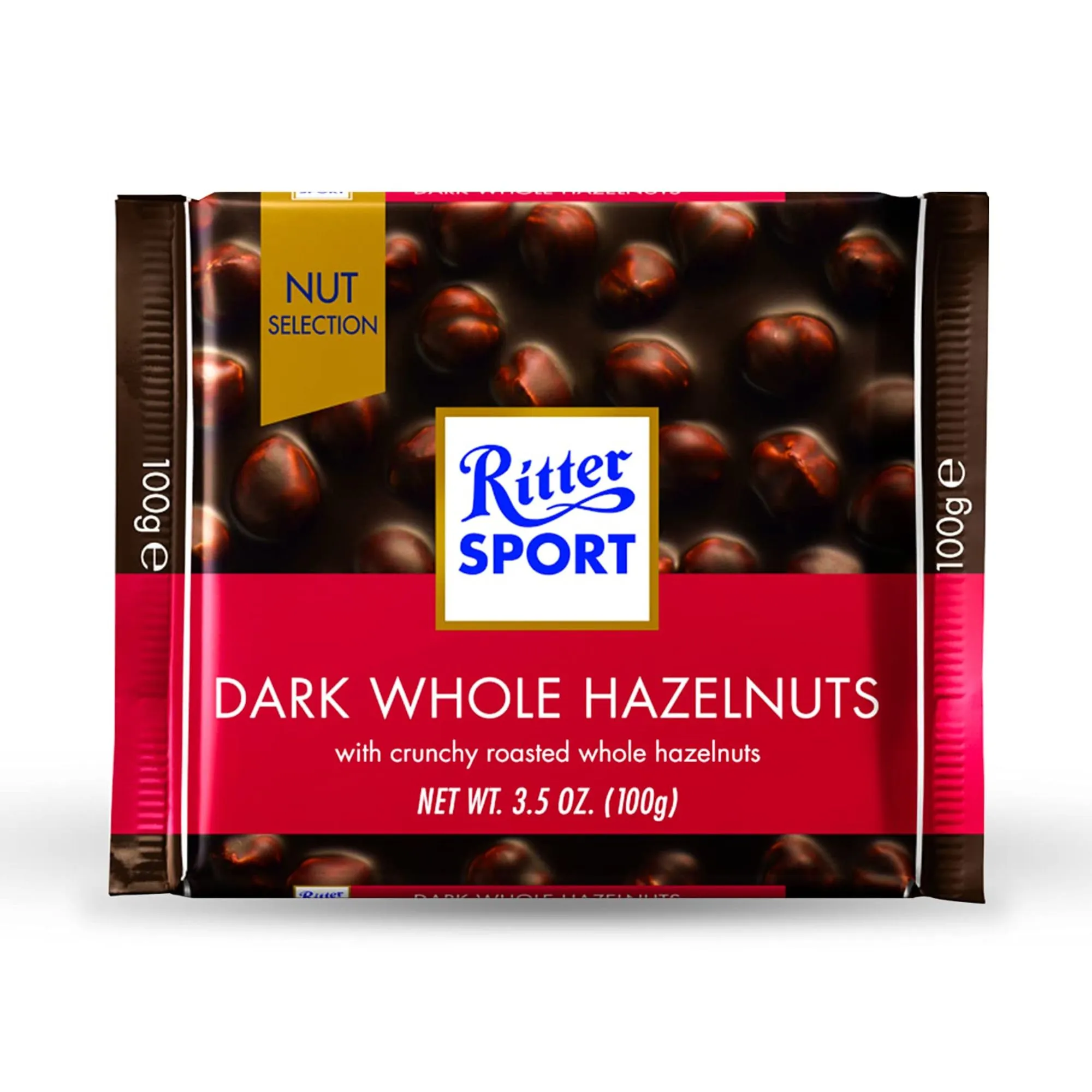 Ritter Sport Dark Chocolate with Whole Hazelnuts Chocolate Bar 100g / 3.5oz