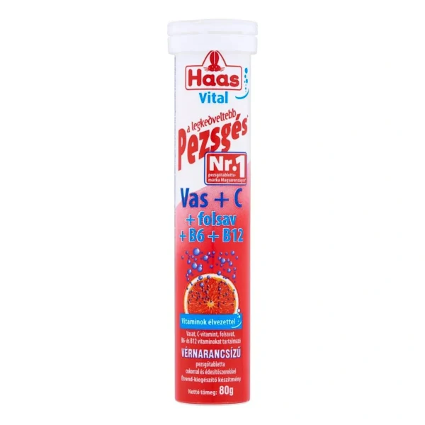 Haas Effervescent Tablet with Iron and Vitamin C 80g / 2.82oz