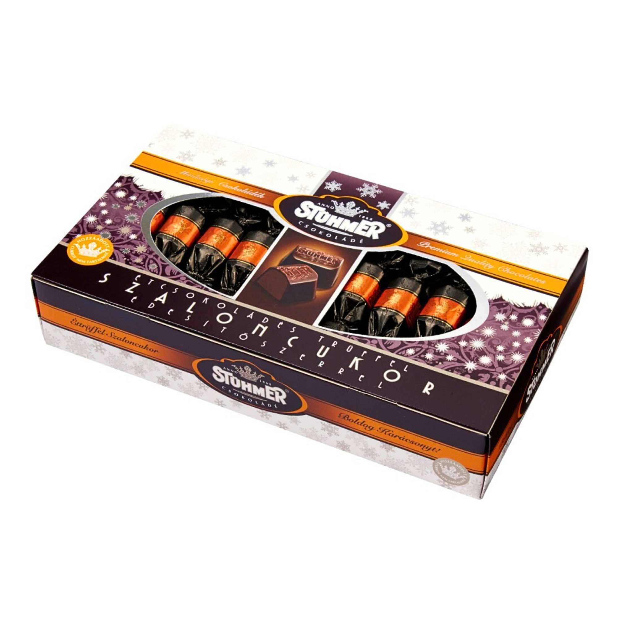 STÜHMER Szaloncukor Christmas Candy – Dark Truffle Flavor with No Added Sugar 225g / 7.9oz