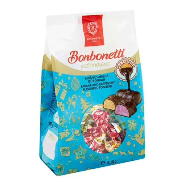 BONBONETTI Szaloncukor Christmas Candy - Banana and Raspberry Flavor 300g / 10.6oz
