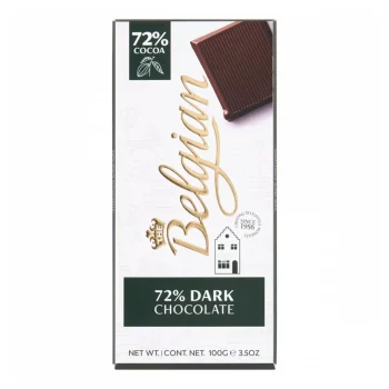 Belgian Dark Chocolate Bar 72% Cocoa 100g / 3.53oz