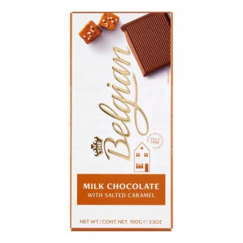 Belgian Milk Chocolate Bar Salted Caramel Flavor 100g / 3.53oz