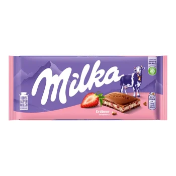 Milka Chocolate Bar Strawberry-Yoghurt Flavor 100g / 3.53oz
