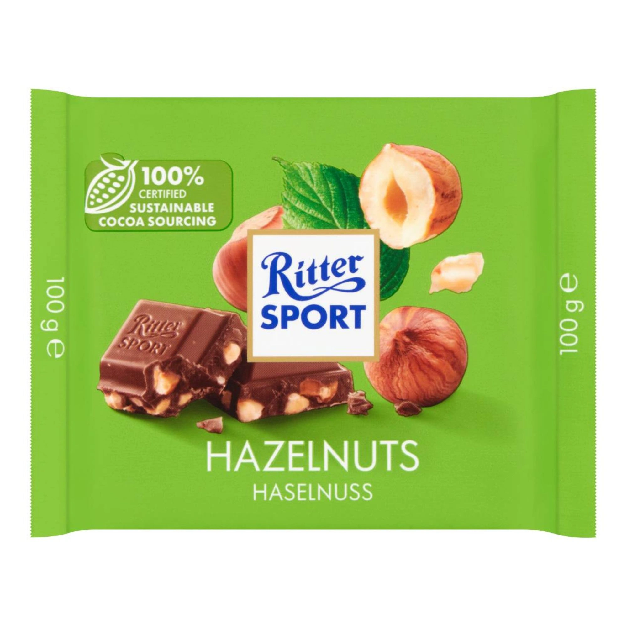 Ritter Sport Chocolate Bar Chunky Hazelnut Flavor 100g / 3.53oz