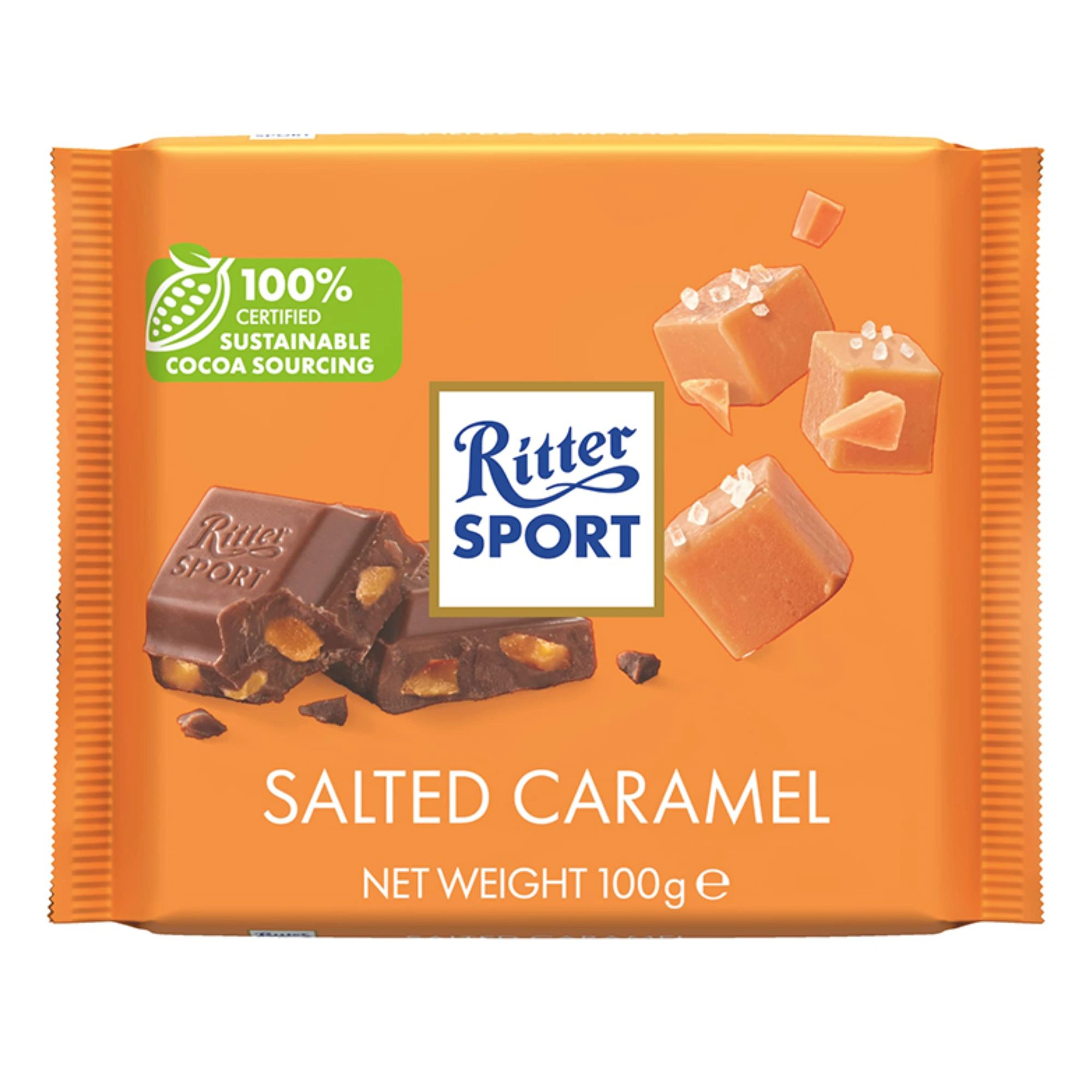 Ritter Sport Chocolate Bar Salted Caramel Flavor 100g / 3.53oz