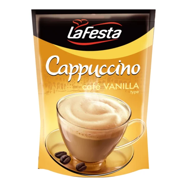 La Festa Cappuccino Instant Coffee Vanilla Flavor 100g / 3.53oz