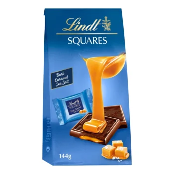 Lindt Squares Dark Chocolate with Salted Caramel Filling 144g / 5.08oz