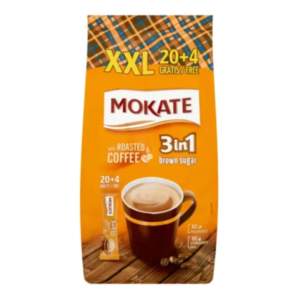 Mokate 3in1 Instant Coffee with Brown Sugar 24x17g / 24x0.6oz