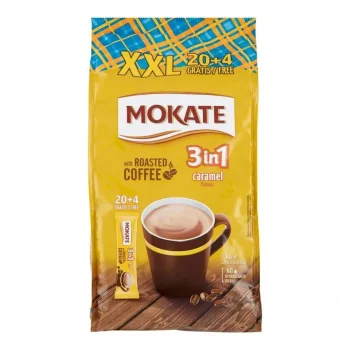 Mokate 3in1 Instant Coffee Caramel Flavor 24x17g / 24×0.6oz