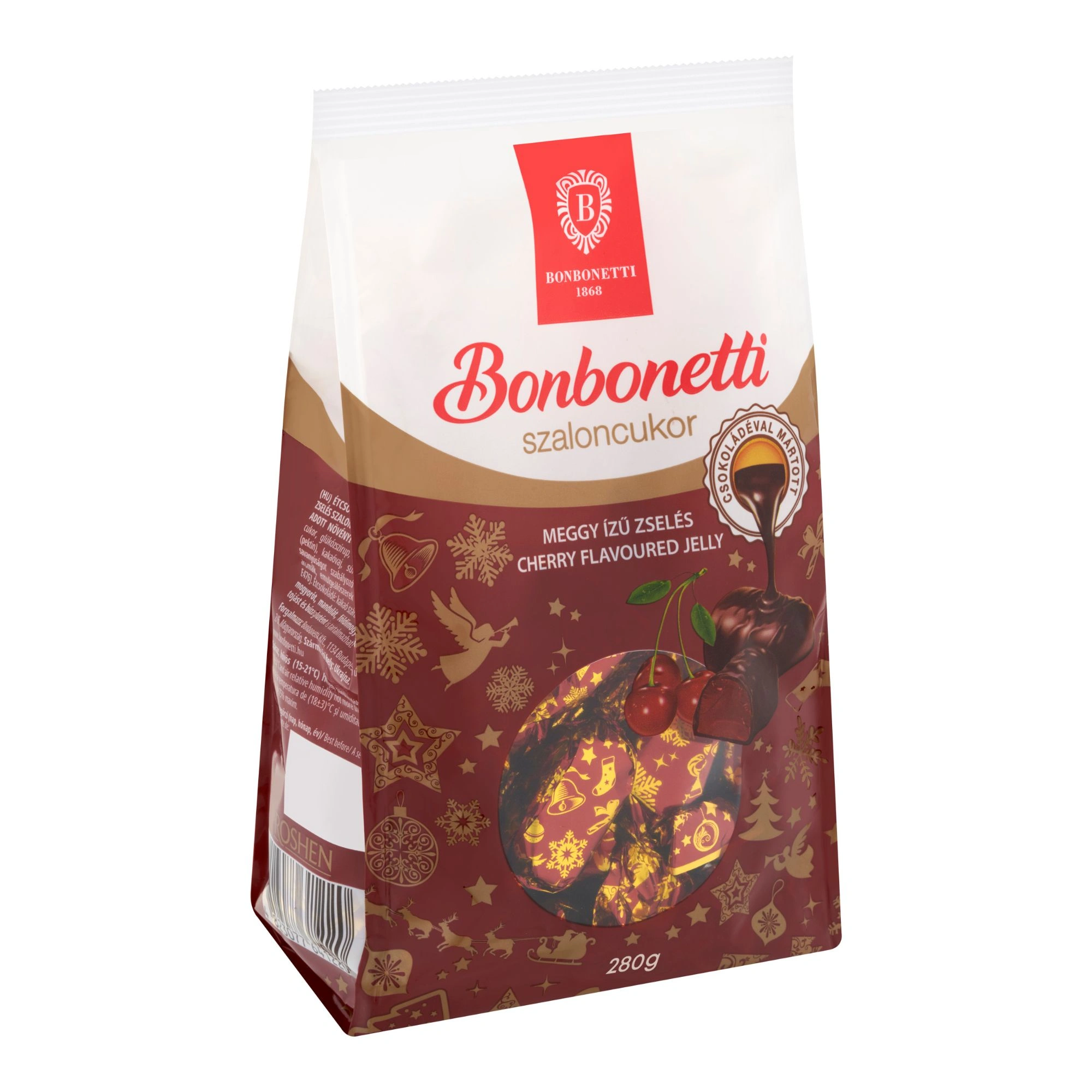 BONBONETTI Szaloncukor Christmas Candy – Cherry Jelly Flavor (Zselés) 280g / 9.88oz